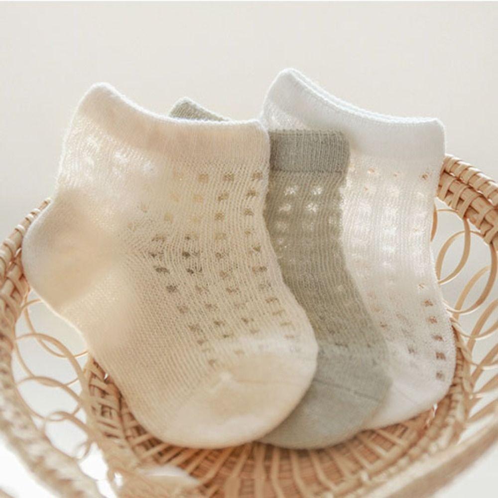 4Pairs Cotton Baby Ruffle Socks Non-slip Toddle Short Socks Sweet Kids Mesh Tube Socks Baby Girl