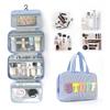 Polyester Travel Toiletry Bag With Dry Wet Separation And Hanging Design For Home And Travel Use
