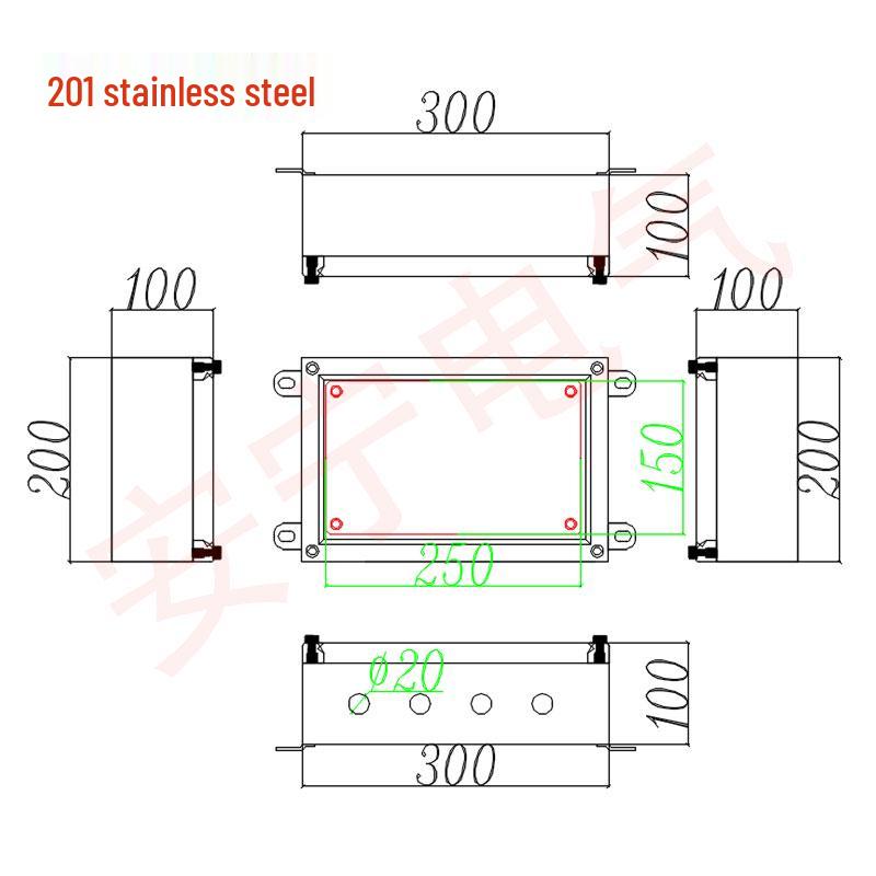 304 Stainless Steel Weatherproof Junction Box with UK Terminal, 316 Protection.