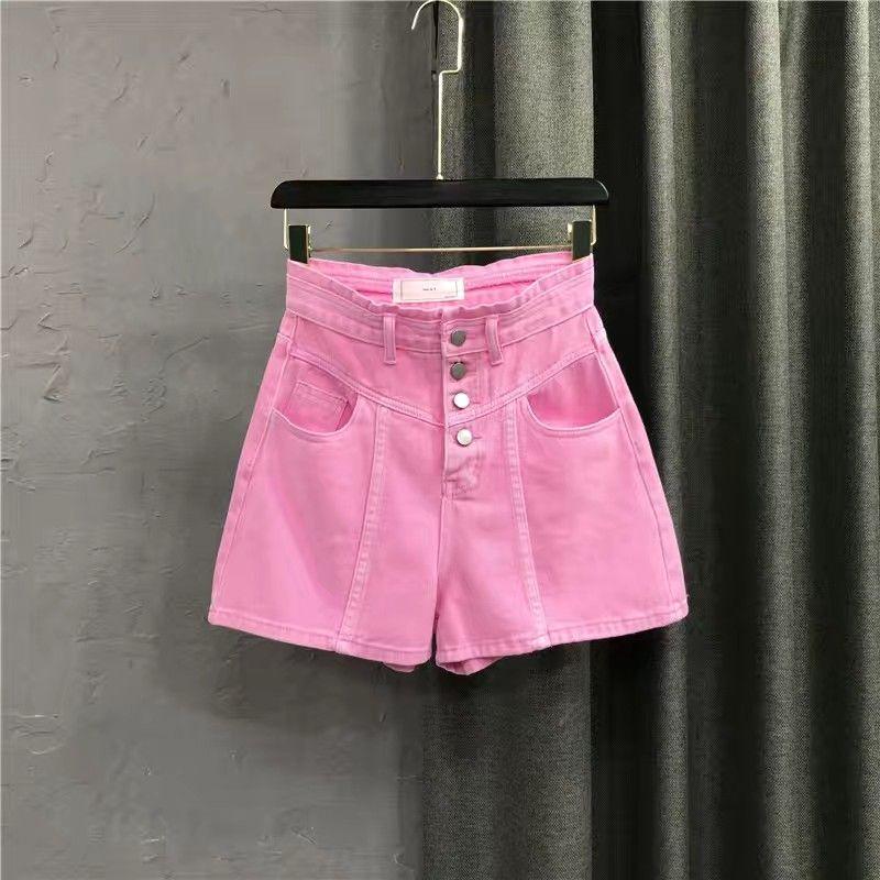 Women's Pink Wide-Leg High-Waist Denim Shorts - Summer 2026 Collection