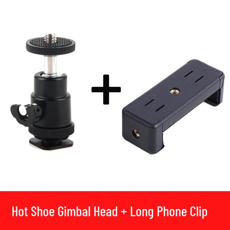 Universal 360° Ball Head Mini Tripod Stabilizer with DSLR Metal Hot Shoe & Phone Clip