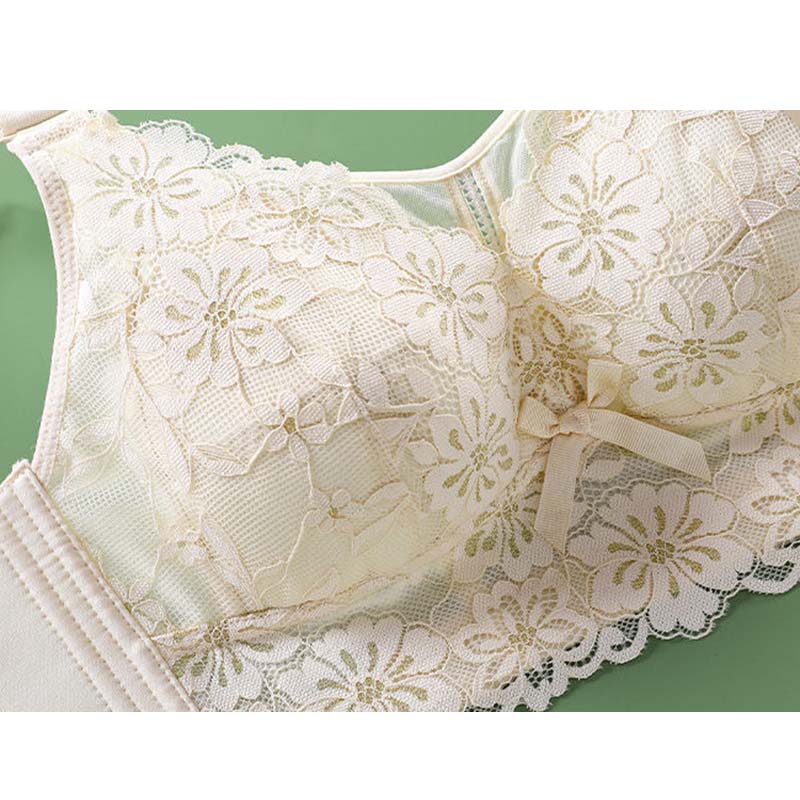 Large Breasts Show Small Without Steel Ring Latex Underwear Ladies Gathered Anti-sagging Adjustable Thin Section Bra