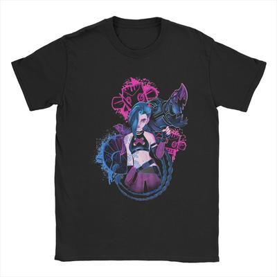 Jinx Arcane Game T Shirt Men Cotton Amazing T-Shirt O Neck Tees Short Sleeve Clothes Summer