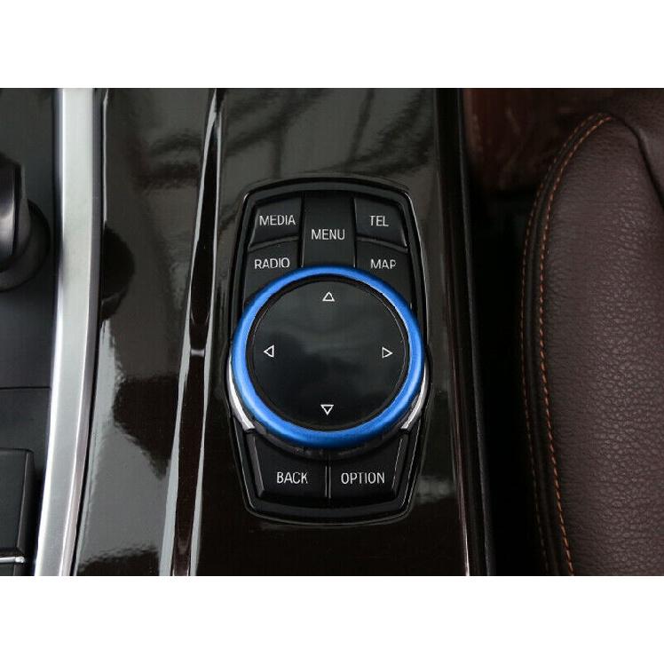 For BMW X3 G01 X4 G02 2018-2021 Blue Aluminum Console Multimedia Knob Ring Trim