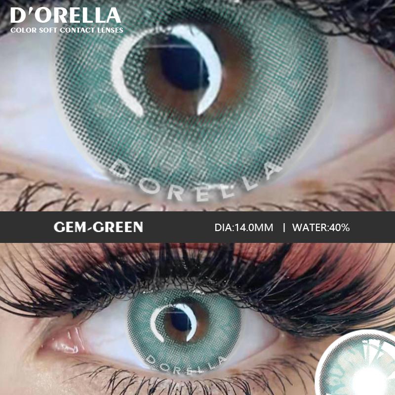 D'ORELLA 1 Paar (2 Stück) GEMSTONE farbige Kontaktlinsen für Augen, farbige Kontaktlinsen, schöne Pupillen-Augen-Make-up-Kontaktlinsen