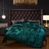 Satin Faux Silk Duvet Cover Set European and American Solid Skin-Friendly Quilt Cover Sleeping Naked Cozy Bedclothes No Sheets