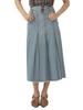 Ray Beams Women's Denim Tucked Midi Skirt, Blue 1