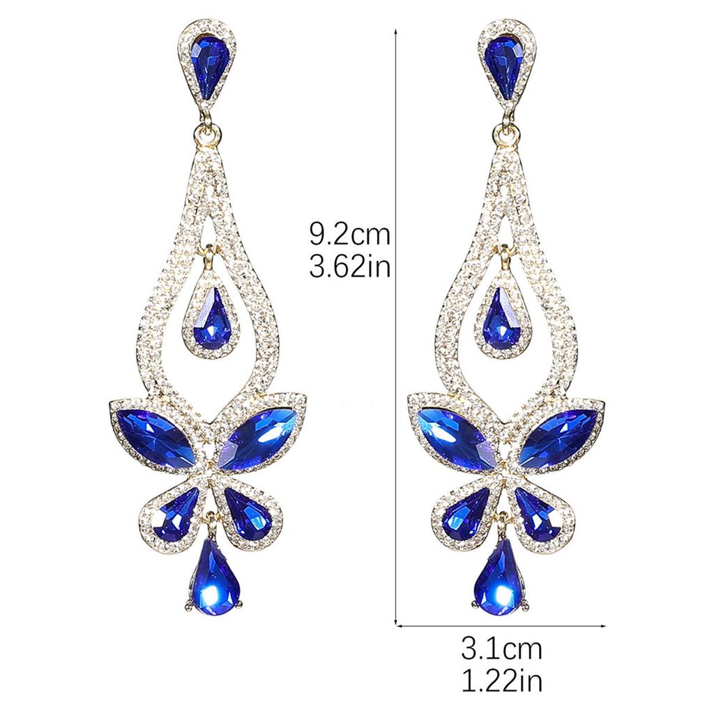 Cercei cu stras din sticlă cu temperament de lux Cercei cu picătură exagerați personalizați pentru femei Cercei feminini 1 pereche