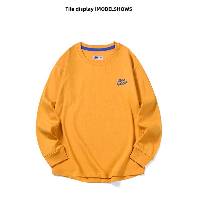 Topuri cu mânecă lungă, de culoare uni, stil coreean, pentru băieți, pentru primăvară și toamnă