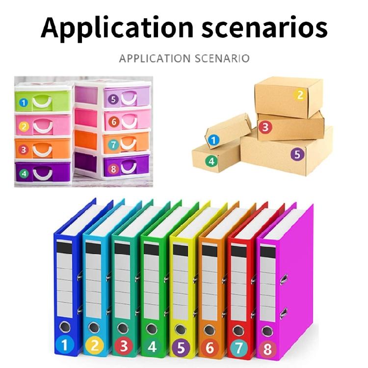 10 Sheets Consecutive Number Sticker 1-100 Round Colored Small Adhesive Labels for Efficient Home and Office Management