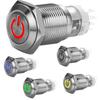 Användbar metall splitterny hållbar momentan switch 16/12 mm tryckknapp LED PÅ/AV Bil LED-ström