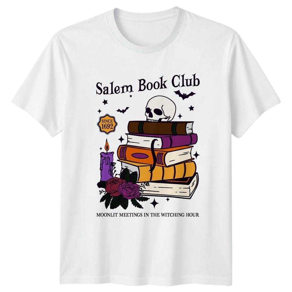 Salem Book Club Moonlit Meetings In TShirt Witchcraft Reader Halloween Gift S