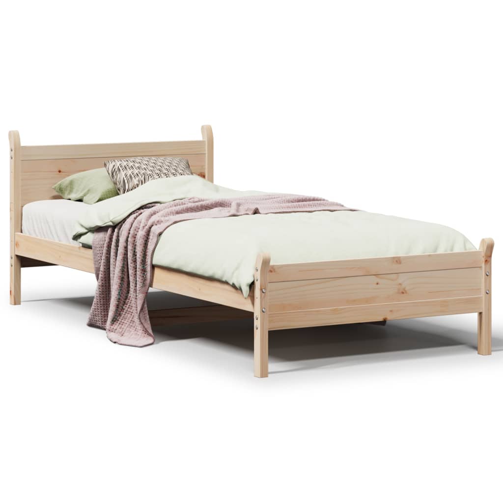 Solid Wood Bed Without Mattress 75 X 190 Cm Pine Wood