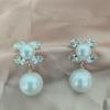2025 Elegant Pearl Zircon French Dangle Earrings, High-End Niche Luxury for Women’s Fashion.