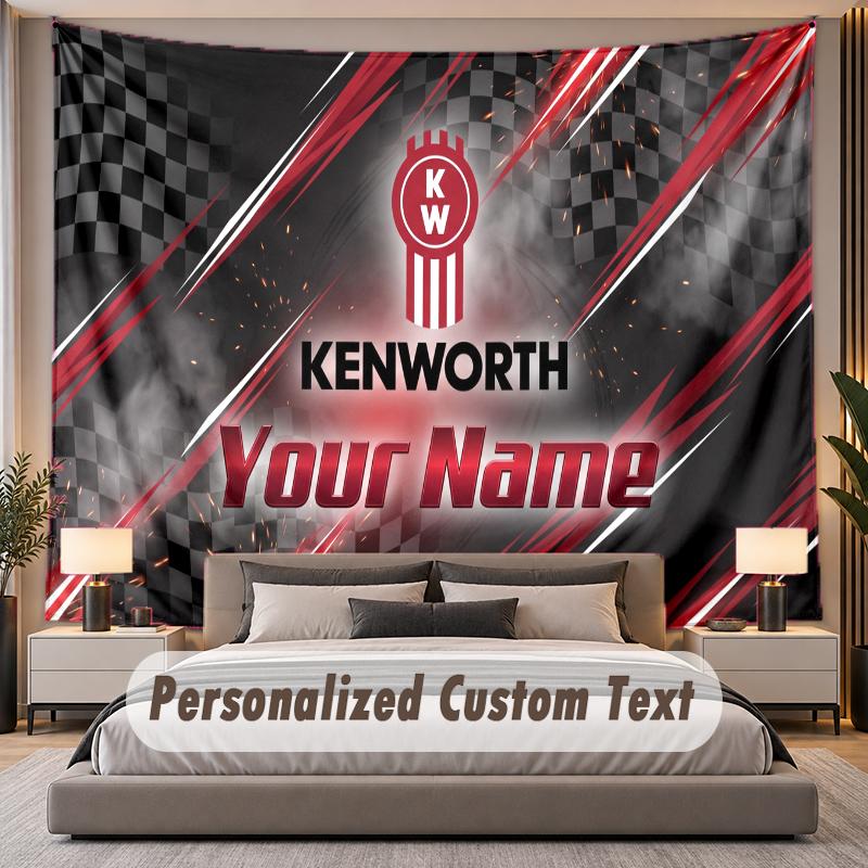 Custom Name Text Tapestry Kenworth Personalized Polyester Wall Tapestry For Bedroom And Room