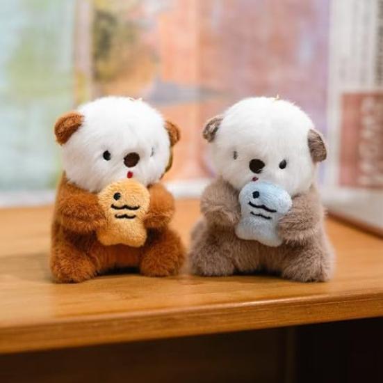 GARUMI Sea Otter Plush Keychain Round Sea Sea River Sea River Zoo Toy, 12cm, Strap, Cute, Fish, Otter, Otter, Otter, Animal, Aquarium, Creatures,