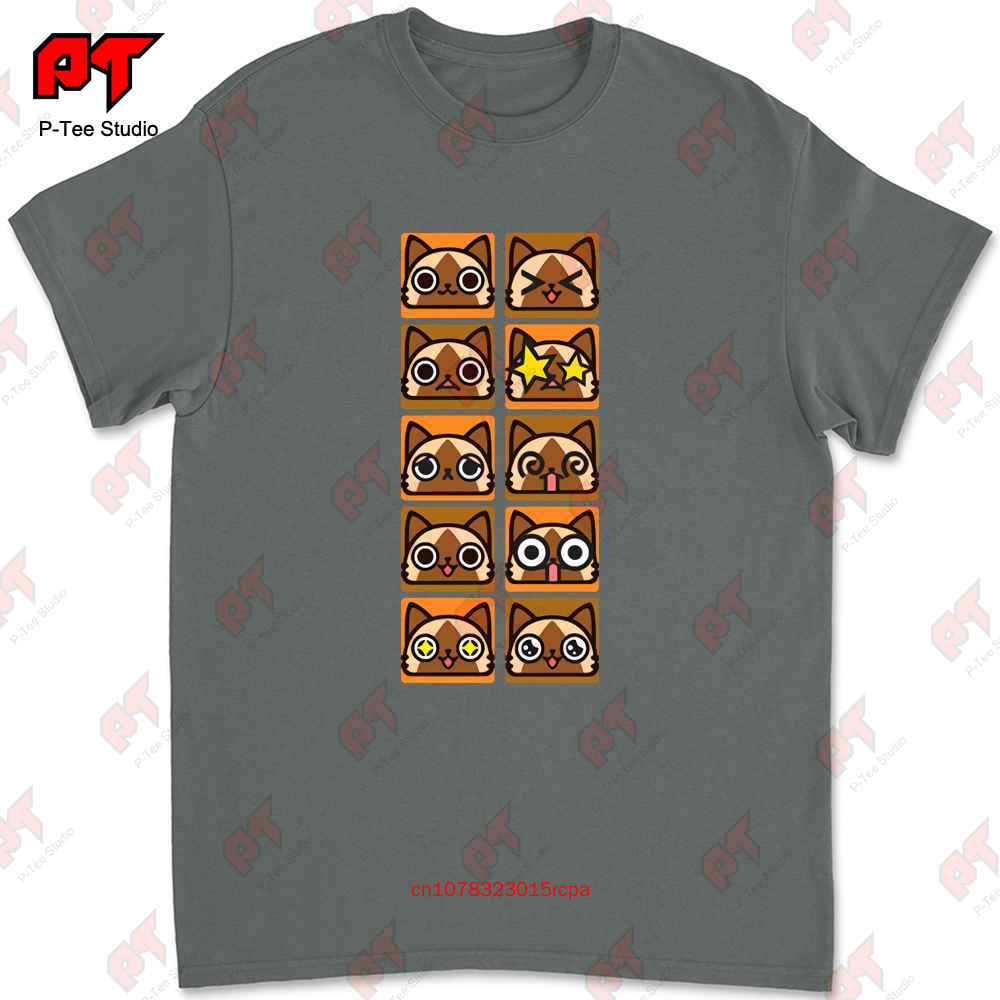 Monster Hunter Airou Faces Tshirt KZOU