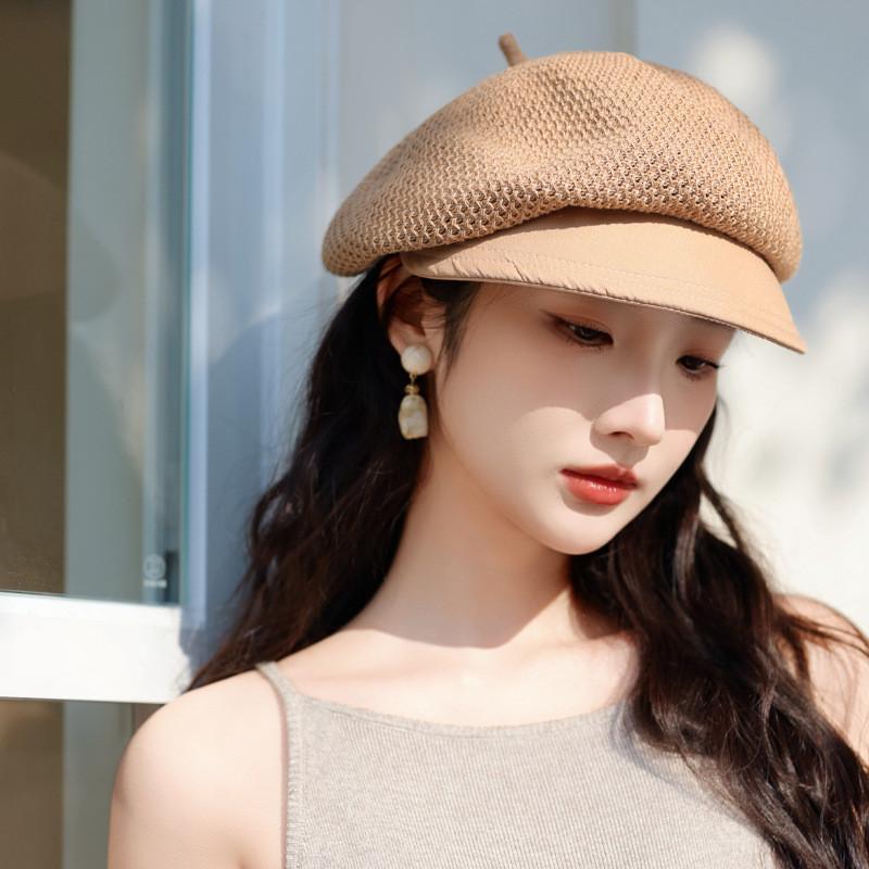 Classic Beret Hat For Women Summer Sun Protection And Breathability In Stylish Design