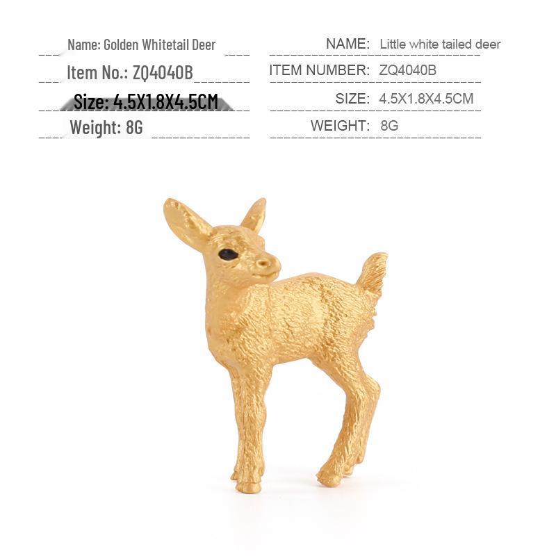 Simulated Christmas Reindeer and White-Tailed Deer Ornament Set