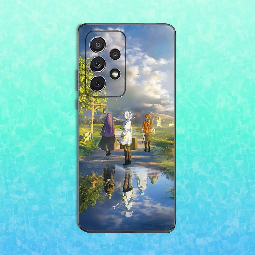 Cute F-Frierens Animation Phone Case For Samsung S25,S24,S23,S22,S21,S20,S10,Ultra,Plus,Lite,FE,Soft Silicone Black Cover