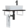 VidaXL Wall-mounted Vanity Shelf Steel and Solid Oak Wood 3302580