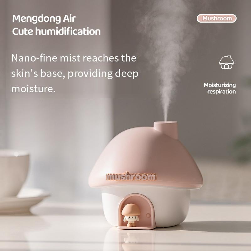 Cartoon Air Humidifier 300ml Mini Essential Oil Aroma Diffusers Colorful Lighting Cute Mushroom House Home Ultrasonic Humidifier