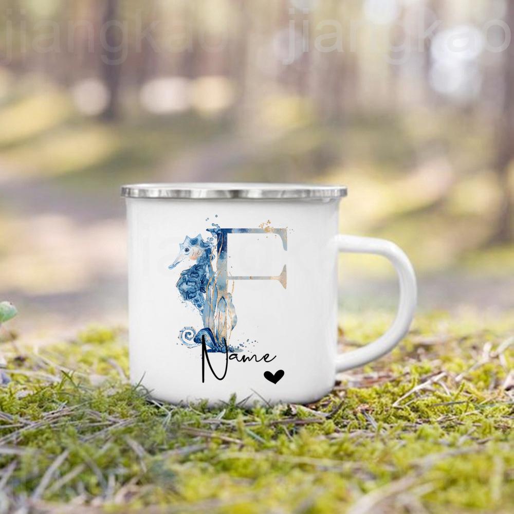 Personalized Mug for Kids Hot Chocolate Ocean Animal with Name Mug for Boys Kids Handle Mugs Birthday Party Favors Children Gift