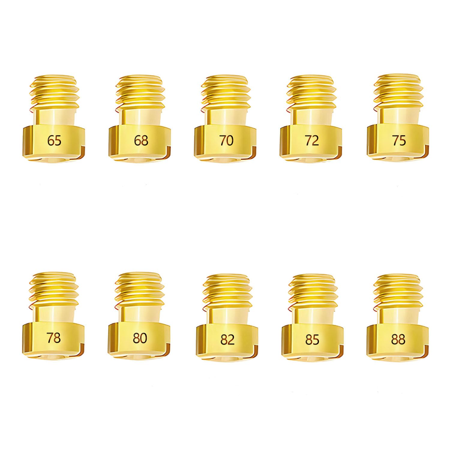 

Pronese Main Jet Round Size [6x8] Bike #65~#88 PC PWK PE Jet Set 10 Size Set Carburetor Setting 10 size (large round)