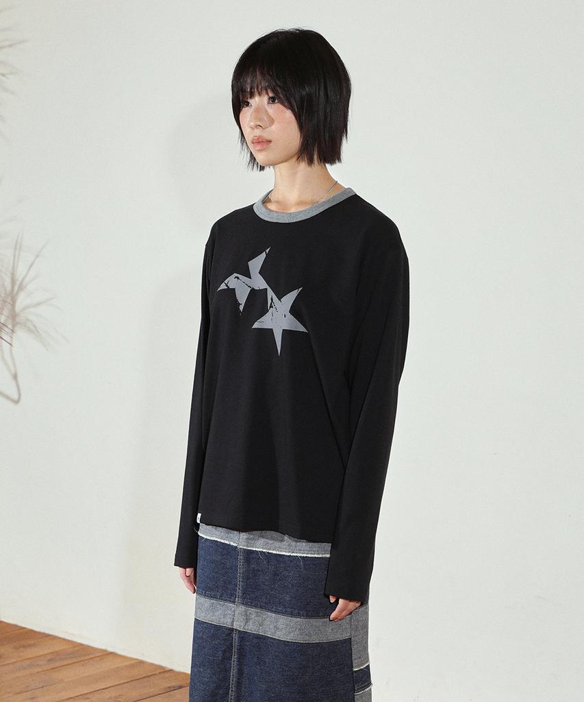 CAVISH Twin Star Ringer Ls Tee Black(Cv2Ffut577A)