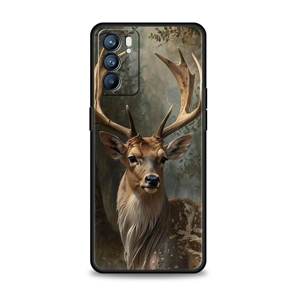 Deer Lichee Pattern Phone Case For Oppo Reno 13 12 11 10 7 F Find X5 X6 A98 A80 A79 A78 A57 A54 A31 A17 Pro 5G Soft TPU Cover