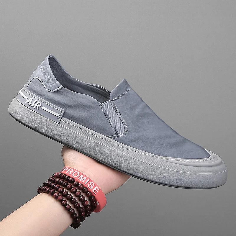 2025 Summer Men Sneakers Light Ice Silk Cloth Casual Shoes Men Breathable Walking Flat Shoes Man Loafers Zapatillas Hombre Male