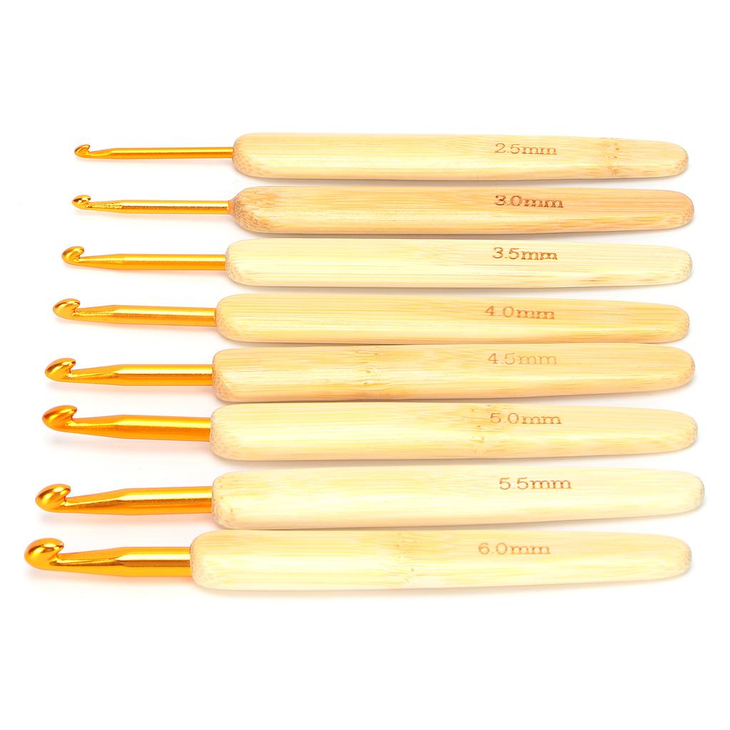 8pcs Aluminium Oxide Crochet Hook Golden Crochet Needles Set for Sweater Knitting