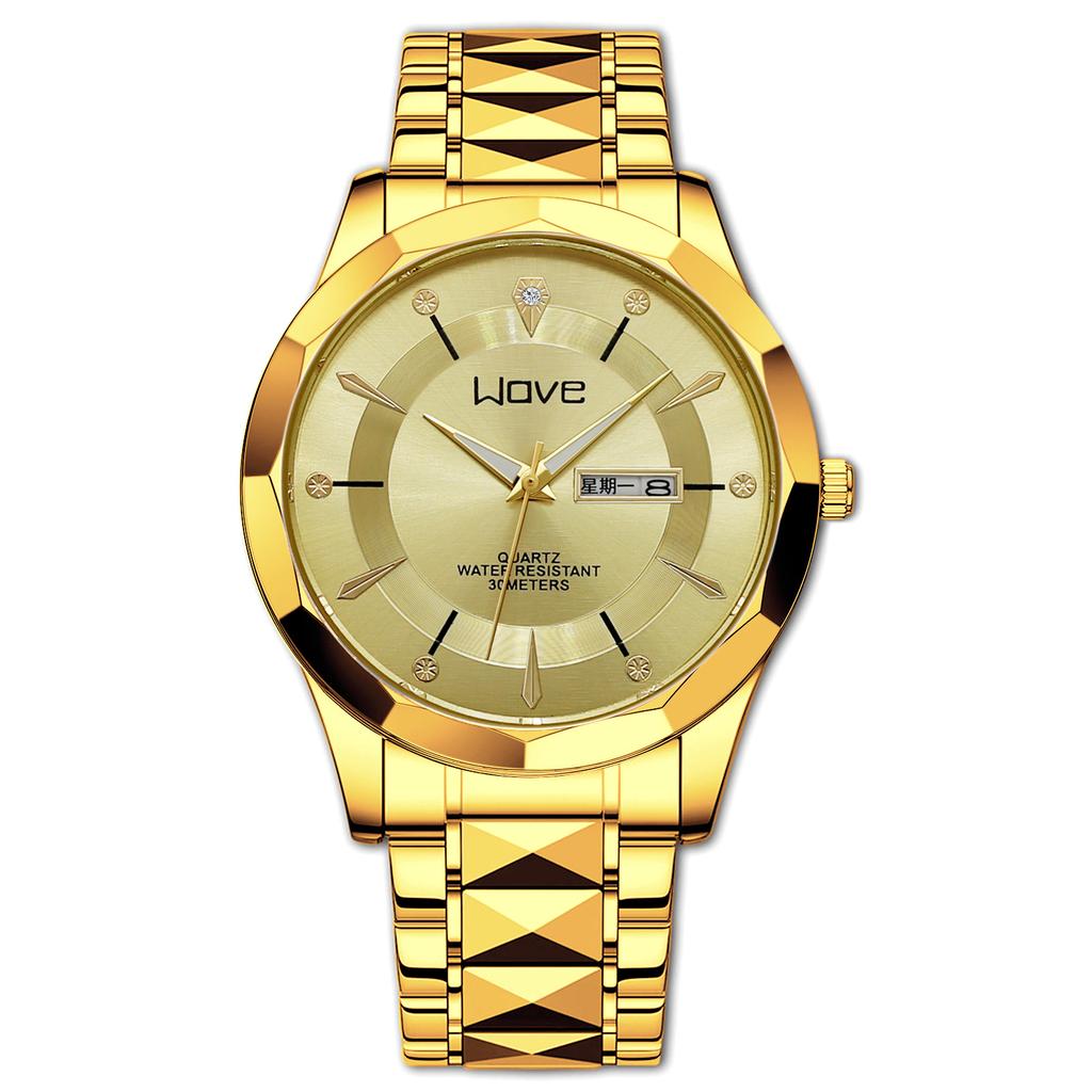 Watch Couple, Simple Quartz Watch, Double Calendar Week Business Watch Watch Men'S Luminous Light