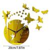 62KD DIY Mirror Acrylic Wall Clock Sticker Fairy Stars for Butterfly Living Room D
