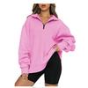 Women's Half-Zip Stand Collar Sweatshirt Oversized Loose Fit Casual Long Sleeve Pullover For Autumn Winter