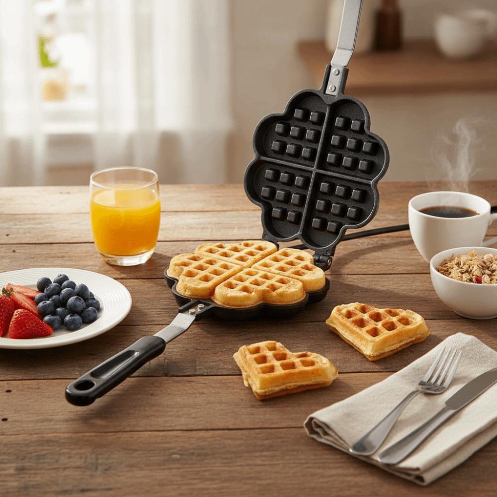 Antihaft-Herzförmige Waffelform Aluminium Zink Zinklegierung Waffeleisen Kreative Waffelbackform Kochen