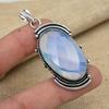 Wunderschöner, facettierter, milchiger Opal-Anhänger aus 925er-Sterlingsilber, handgefertigter Schmuck für Damen