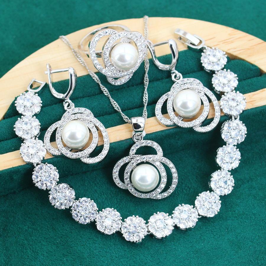 

Европейские и северо-светлые роскошные ювелирные изделия с инкрустацией из жемчуга и циркония, серьги, кольца, браслет, подарок на День матери 7 yards