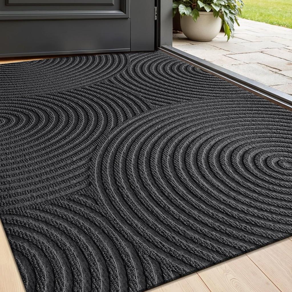 Anti-Slip Outdoor Rubber Door Mat - Dirt-Resistant High-End Entrance Carpet for Home.