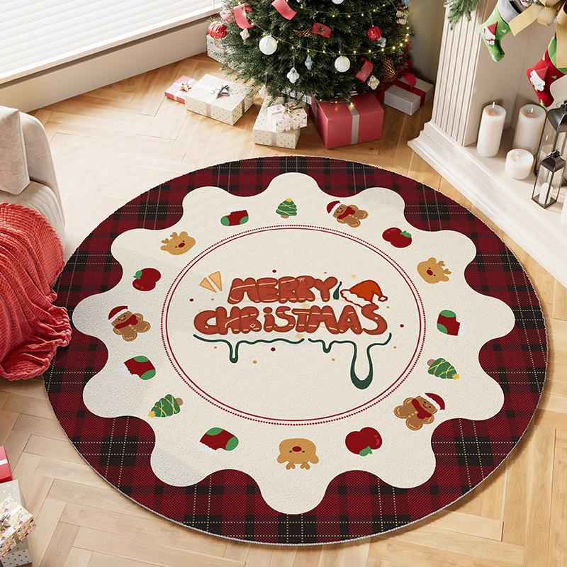 Rond Tapijt – Gezellige Feestdagen Woondecoratie voor de Woonkamer, Perfect Kerstfeest Accent Cadeau-idee Diameter 120cm(47in)