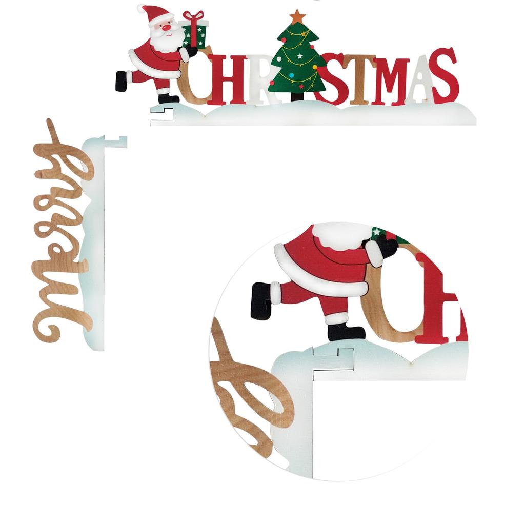 Christmas Door Frame Pendant Decoration Wooden Santa Claus Elk Xmas Gnome Door Corner Ornament Navidad New Year Decorative Props