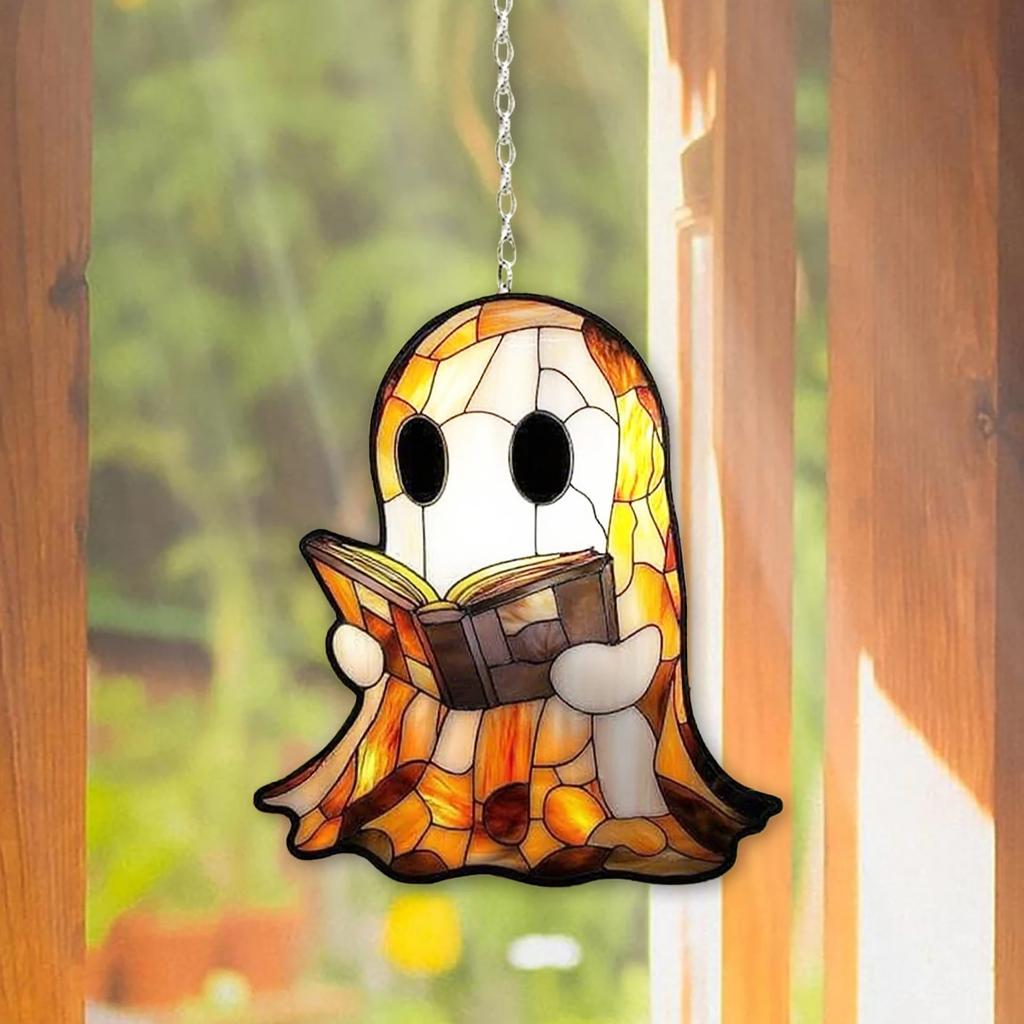 Gotický Duch Lapač Slunce Akrylová Závěsná Ozdoba na Okno Barevný Projektor Stínů Halloweenská Dekorace Strašidelného Domu Rekvizita Ideální Dárek