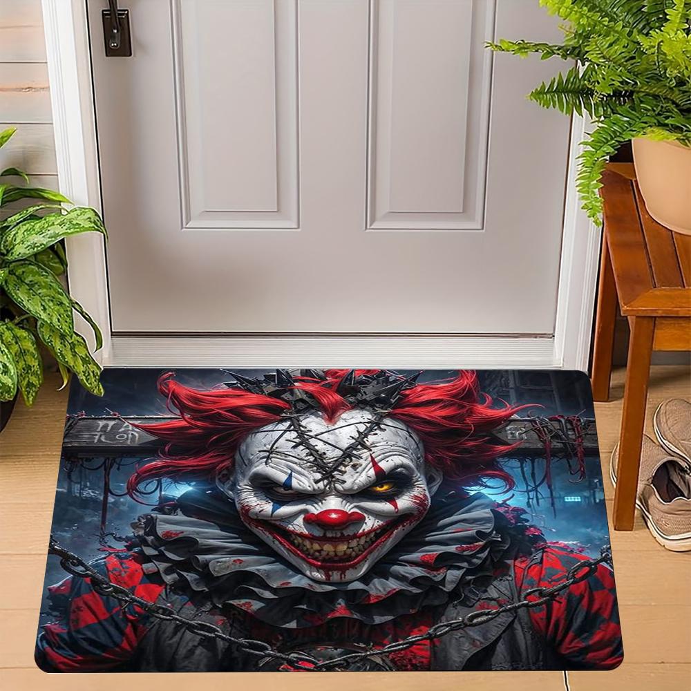 Halloween Carpet Mat Rug Horror Clown Circus Chains Sewer Print Home Decoration Indoor Door Mat Festive Party Supplies