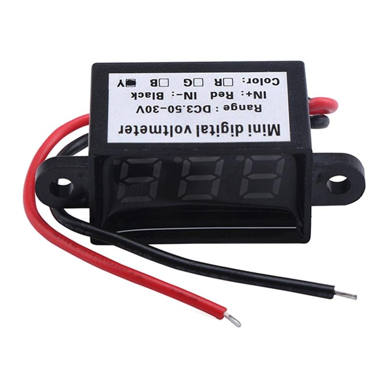 Mini Digital for DC Voltmeter 0.28 Inch Two-Wire 3.5V-30V Digital for DC Waterproof Dustproof & Drop Resistant Voltmeter