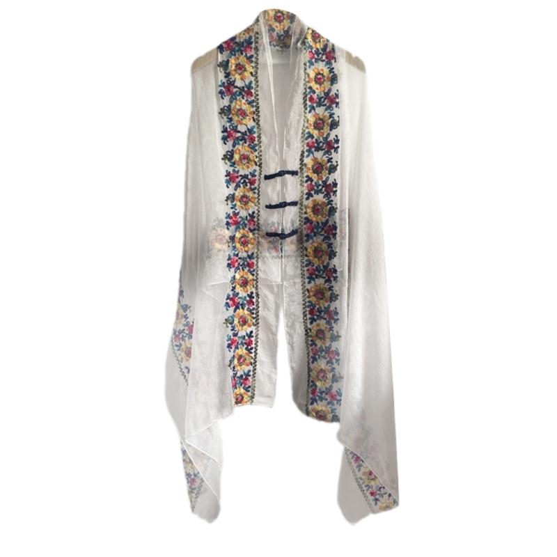 Soft Polyester Long Shawl with Intricate Ethnic Embroidery Shawl Elegant Shawl for Parties and Vacations