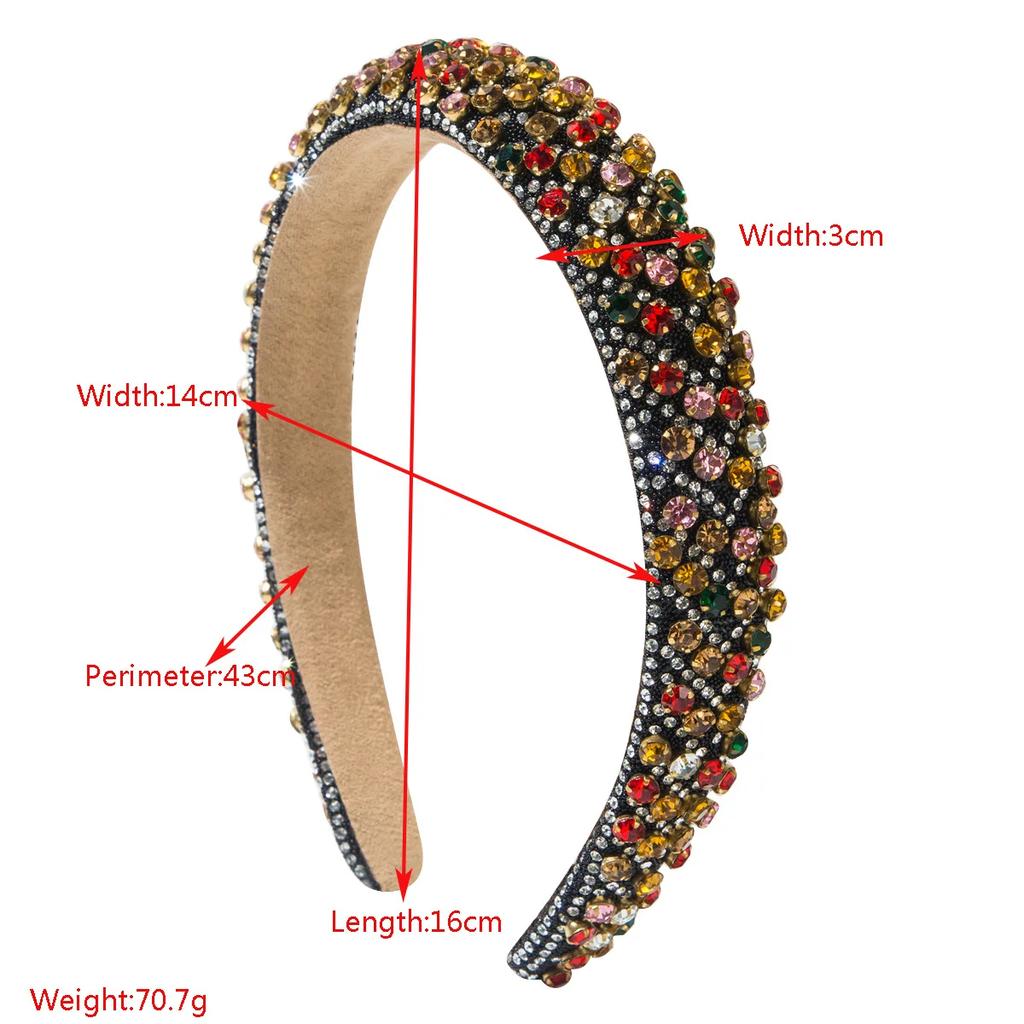 Bentiță de lux cu burete pentru industrie grea, plină de diamante, tendință țigănească, cu strasuri simple și bilă strălucitoare, accesorii de păr