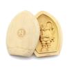 Spezielle Buddhistische Statue Daikokuten Räuchergefäß Schutzschatz Breite Buchsbaum Holzschnitzerei 17611 Kuritas [Schutzgott] Dreigesichtig (Tawara-za,