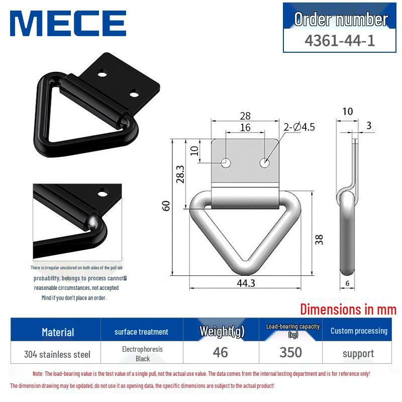 Heavy Duty D-Ring Truck Bed Tie-Down Hook with Triangle Latch