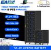 EASUN POWER LiFePO4 48V 300AH 200AH 100AH Battery Pack 51.2V 15KW Lithium Solar Battery Rechargeable Battery 6000 + Cycles