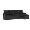 VidaXL Salon de Jardin avec Coussins 5 pcs, Canapés de Terrasse, Ensemble de Meubles de Patio, Mobilier d'Extérieur, Noir 3220084